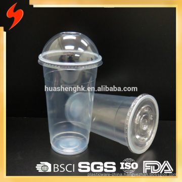 Wholesale 22oz Custom Printed Disposable Clear PP Plastic Cup with Lid